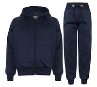 A2Z 4 Kids Plain Tracksuit Cuffed Hoodie Sports Joggers Jogging Casual Sweatpants Activewear Set Girls Boys Age 5-13 Years