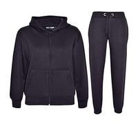 A2Z 4 Kids Plain Tracksuit Hoodie with Joggers Jogging Suit - Plain Tracksuit black 3-4