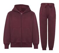 A2Z 4 Kids Plain Tracksuit Hoodie with Joggers Jogging Suit - Plain Tracksuit Wine 3-4