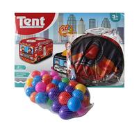 A2Z 4 Kids Pop Up Fire Truck Tent for Kids with 50 Colourful Ocean Balls Foldable Vehicle Playhouse Indoor Outdoor Toy for Toddlers Boys Girls Age 3+ Roleplay Tent with Mesh Roof & Door