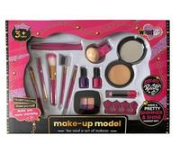 A2Z 4 Kids Pretend Play Make-Up Model Set for Girls 36PCS Kids Beauty Kit Includes Brushes Lipstick Nail Polish Eye Shadow Powder Safe Non-Toxic Fake Cosmetics Gift Toy for Ages 3+