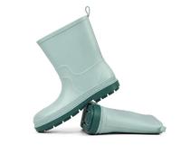 A2Z 4 Kids PVC Wellington Boots Waterproof Rain Wellies - Wellies Rain Shield Green 9 UK Child
