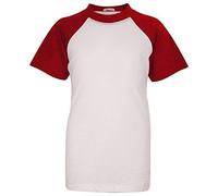 A2Z 4 Kids Raglan Style T Shirt Colour Contrast Top Short Sleeve - T Shirt PL426 Red 5-6