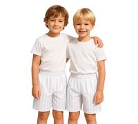 A2Z 4 Kids Shadow Stripe PE Shorts Pack of 2 Football Gym Sportswear White