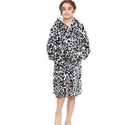 A2Z 4 Kids Soft Leopard Print Bathrobe Dressing Gown Nightwear Fleece Hooded - Bathrobe 154 White 7-8