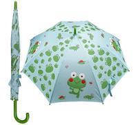 A2Z 4 Kids Stick Umbrella Walking Umbrellas for Rain Waterproof Windproof Animal Brolly - Umbrella Frog