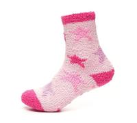 A2Z 4 Kids Super Soft Fluffy Girls Cosy Socks with Non Slip Gripper Warm Winter - Socks AZ438 Stars 11-14 (4-5.5)