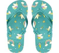 A2Z 4 Kids Toddler Flip Flops with Back Strap Unicorn Rainbow Starfish Turtle Print - Flip Flop 2582 Turquoise 7/8 UK CH