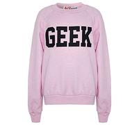 A2Z 4 Kids Top Girls Boys Geek Print Sweatshirt - Sweat Shirt Geek Baby Pink 9-10