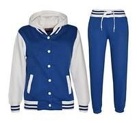 A2Z 4 Kids Tracksuit Girls Boys Baseball Plain Top Bottoms Jogging Running Suits - T.S B.B Plain Royal 11-12