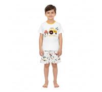 A2Z 4 Kids Tractor Pyjama Set for Boys & Girls Cotton Short PJs Off Road Rebel - PJS 193 S Tractor White._9-10
