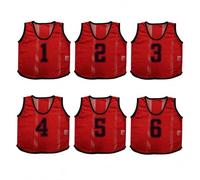 A2Z 4 Kids Training Bibs 6 Pack Numbered - Sports Bibs 762 Red 9-14