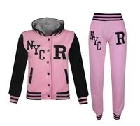 A2Z 4 Kids Unisex Baseball Tracksuit Varsity Hoodie Jogger Outfit Set