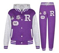 A2Z 4 Kids Unisex Girls Boys Baseball Tracksuit Hoodie with Joggers - T.S Baseball Fox Purple & Grey 11-12.