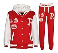 A2Z 4 Kids Unisex Girls Boys Baseball Tracksuit R Fashion FOX - B.B Tracksuit Red 13