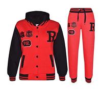 A2Z 4 Kids Unisex Girls Boys Baseball Tracksuit R Fashion Fox - T.S Baseball FOX Red & Black 13