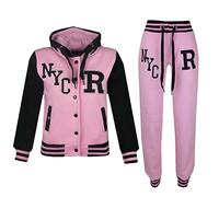 A2Z 4 Kids Unisex Girls Boys Baseball Tracksuit R Fashion Fox - T.S Baseball NYC Baby Pink 7-8