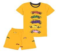 A2Z 4 Kids Unisex Girls Boys Cars Print Pyjamas Children PJs 2 Piece Set Lounge Suit for Children - PJS 165 S Cars Yellow 9-10