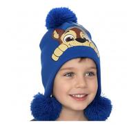 A2Z 4 Kids Unisex Paw Patrol Bobble Hat Official Chase & Skye Winter Officially Licensed Hat Warm Fleece Lined Knitted Beanie with Pom Pom Soft Cosy Acrylic Cap Ideal for 37 Years One Size Blue