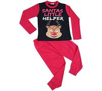 A2Z 4 Kids Unisex Pyjamas Santas Little Helper Reindeer - PJS Rudolph Pink 7-8