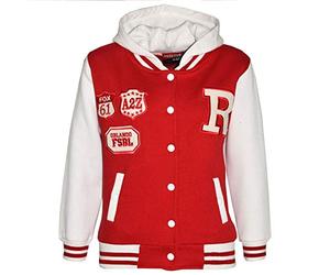 A2Z 4 Kids Unisex R Fashion Baseball Red Hooded - B.B Red_11-12