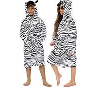 A2Z 4 Kids Unisex Super Soft 3D Animal Detail Bathrobe Dressing - Bathrobe Zebra 11-12