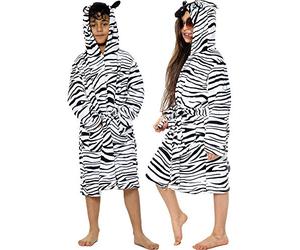 A2Z 4 Kids Unisex Super Soft 3D Animal Detail Bathrobe Dressing - Bathrobe Zebra 11-12