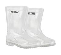 A2Z 4 Kids Unisex Wellington Boots Transparent Rain Boot Waterproof - Wellies Clear Step White 11 UK Child