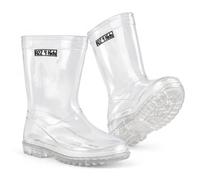 A2Z 4 Kids Unisex Wellington Boots Transparent Rain Boot Waterproof - Wellies Clear Step White 2 UK
