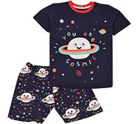 A2Z 4 Kids You Are Cosmic Pyjama Set Contrast Colour PJS Matching Top & Shorts - PJS 185 S Cosmic Navy._9-10
