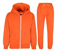 A2Z 4 Kids Youth Two Piece Athleisure Clothing - T.S Plain Orange 5-6