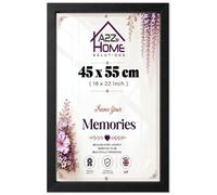 A2Z 45x55cm Classic Poster Frame Eton Wood - Perfect for Wall Gallery, Living Room or Office, Portrait or Landscape Mount Frame with HD Perspex & Solid Clips for Home Wall Hanging - Matt Black
