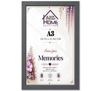 A2Z A3 Picture Frame (29.70 CM x 41.90 CM) Wall Mount Gallery Style For Posters, Certificates And Photos - Minimalist Flat Profile Frame, Single Opening Rectangular For Home Office - (Dark Grey)