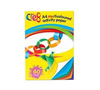A2Z A4 Multi Coloured Activity Paper Pack of 80 Sheets Assorted Bright Colours Craft Paper for Arts Crafts Drawing Cutting Folding School Projects Scrapbooking and DIY Activities