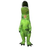 A2Z Adults Inflatable Dinosaur Halloween Costume with Fan & Battery Box Funny T-Rex Green Fancy Dress Outfit for Mens & Womens Halloween Parties Festivals Cosplay Carnivals One Size