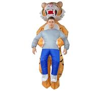 A2Z Adults Inflatable Tiger Costume Men Ladies Halloween Fancy Dress Outfit | Novelty Roaring Animal Character Wearable Design Creates Funny Carry Me Illusion For Parties Festivals Celebrations Events
