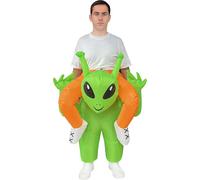 A2Z Adults Mens Womens Inflatable Alien Halloween Costume Funny Green Alien Blow Up Fancy Dress Outfit for Halloween Parties Festivals & Cosplay with Fan & Battery Pack One Size Fits Most