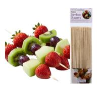 A2Z Bamboo Skewers 9.8 Inch 150 Pack Wooden Food Sticks Natural Bamboo Cocktail Sticks for BBQ Kebabs Appetisers Fruit Skewers Party Platters Catering Food Picks Disposable Kitchen Cooking Sticks
