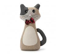 A2Z Cat Door Stopper Heavy 1KG Weighted Fabric Doorstop with Cute Bow Tie Decorative Animal Door Holder for Home Bedroom & Living Room Durable Polyester Filled with Sand Freestanding Door Stop