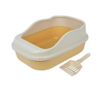 A2Z Cat Litter Box with High Sides and Scoop Non-Slip Open Tray - Cat Litter Tray 1901 Orange