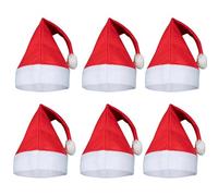 A2Z Christmas Santa Hat Pom Pom Fancy Dress - Santa Hat H1251 Red 6 Pack