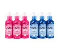 A2Z Chunky Glitter Glue Set 6 x 150ml Craft Glue for School Arts Crafts Kids