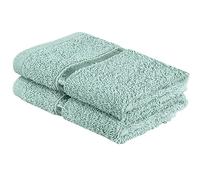 A2Z Cotton 2 Pcs Face Towel Absorbent Bathroom Spa Gym Duck Egg 30 x 30 cm | Dense Loop Weave Provides Gentle Drying With Neat Banded Detailing Suitable For Daily Washing Guest Rooms Gym Travel Families