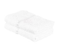 A2Z Cotton 2 Pcs Face Towel Absorbent Bathroom Spa Gym White 30 x 30 cm | Dense Loop Weave Provides Gentle Drying With Neat Banded Detailing Suitable For Daily Washing Guest Rooms Gym Travel Families