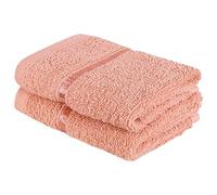 A2Z Cotton 2 Pcs Face Towel Soft Absorbent Bathroom Blush Pink 30 x 30 cm | Dense Loop Weave Provides Gentle Drying With Neat Banded Detailing Suitable For Daily Washing Guest Rooms Gym Travel Families