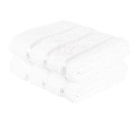 A2Z Cotton 2 Pcs Hand Towel Absorbent Bathroom Classic White 51 x 81 cm | Dense Loop Weave Provides Gentle Drying With Neat Banded Detailing Suitable For Daily Washing Guest Rooms Gym Travel Families