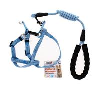 A2Z Dog Collar Harness And Lead Set Reflective Adjustable Walking Set