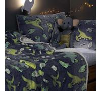 A2Z Double Duvet Cover Set 180gsm Glow In The Dark Dinosaur Warm Cosy Kids Bedding Set Super Soft Double Bed Size (200 x 200cm) Duvet Cover With Two Pillow Case (50 x 75cm) Button Fastening