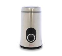 A2Z Electric Spice & Coffee Grinder One Touch Operation 150W Quiet Motor Stainless Steel Blades 50g Seed Bean Nut Herb Pepper & Grain Lid Safety Cut-Off Safety Locking Lid Brushed Steel