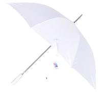 A2Z Elegant White Wedding Umbrella 46" Auto Open Classic Bridal Brolly 8-Rib Metal - Umbrella Wedding Veil White